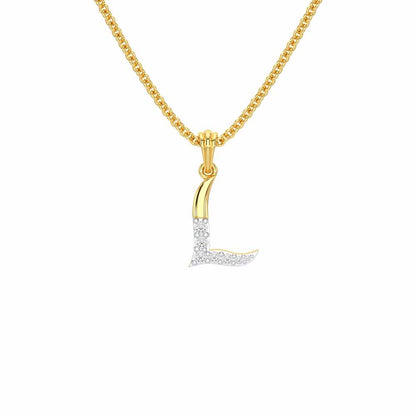 L-Luke Silver Pendant - Yellow Gold - Image 1