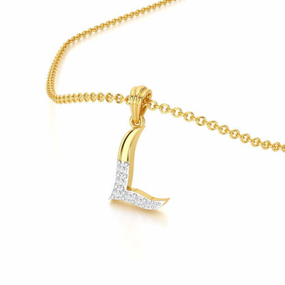 L-Luke Silver Pendant - Yellow Gold - Image 2