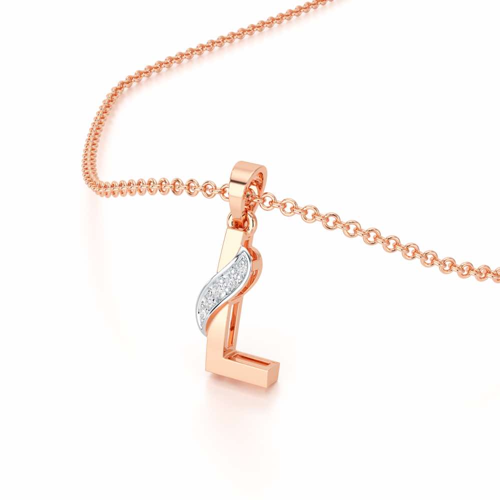 L-Spark Silver Pendant - Rose Gold - Image 2