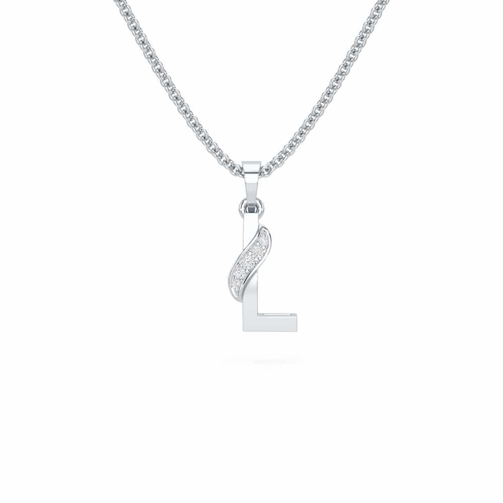 L-Spark Silver Pendant - White Gold - Image 1