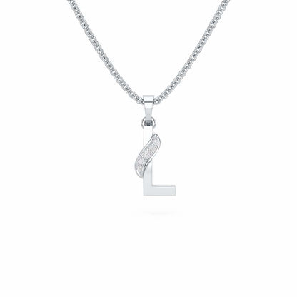 L-Spark Silver Pendant - White Gold - Image 1