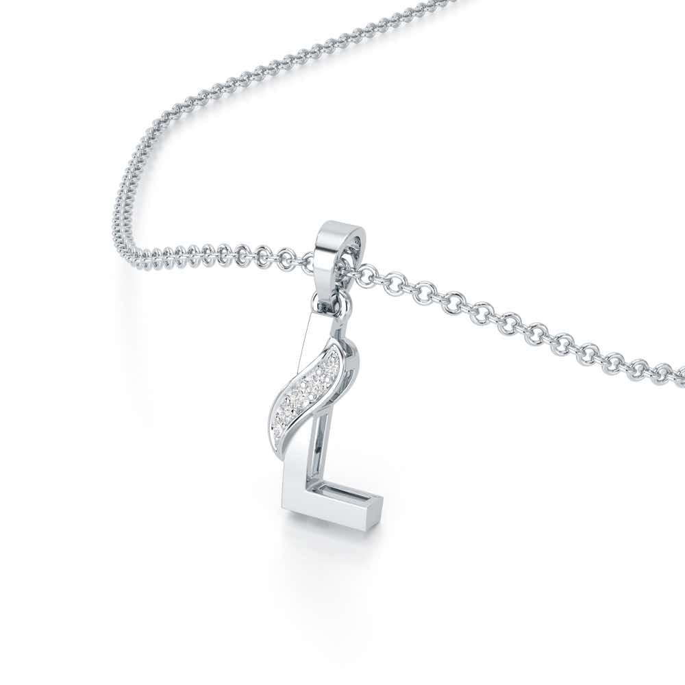 L-Spark Silver Pendant - White Gold - Image 2