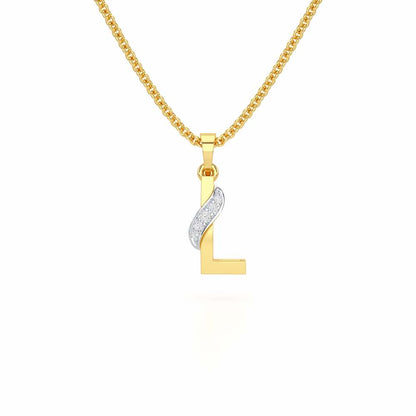 L-Spark Silver Pendant - Yellow Gold - Image 1