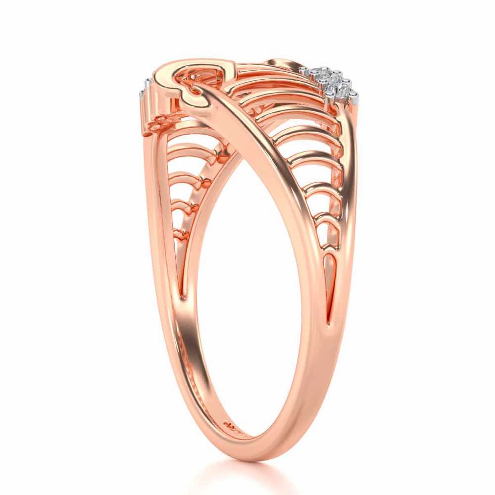 Ladder Lattice Silver Ring - Rose Gold - Image 3