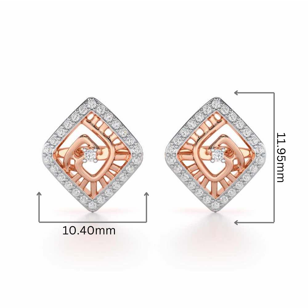 Ladder Swirl Silver Earrings - Rose Gold - Image 2