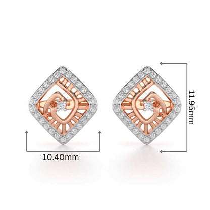 Ladder Swirl Silver Earrings - Rose Gold - Image 2
