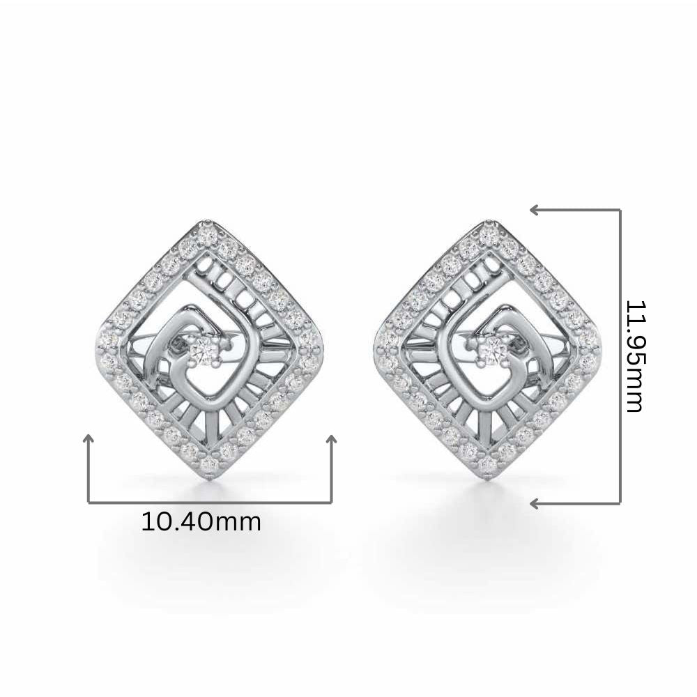 Ladder Swirl Silver Earrings - White Gold - Image 2