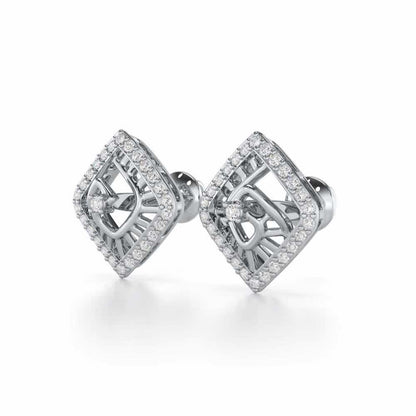 Ladder Swirl Silver Earrings - White Gold - Image 3