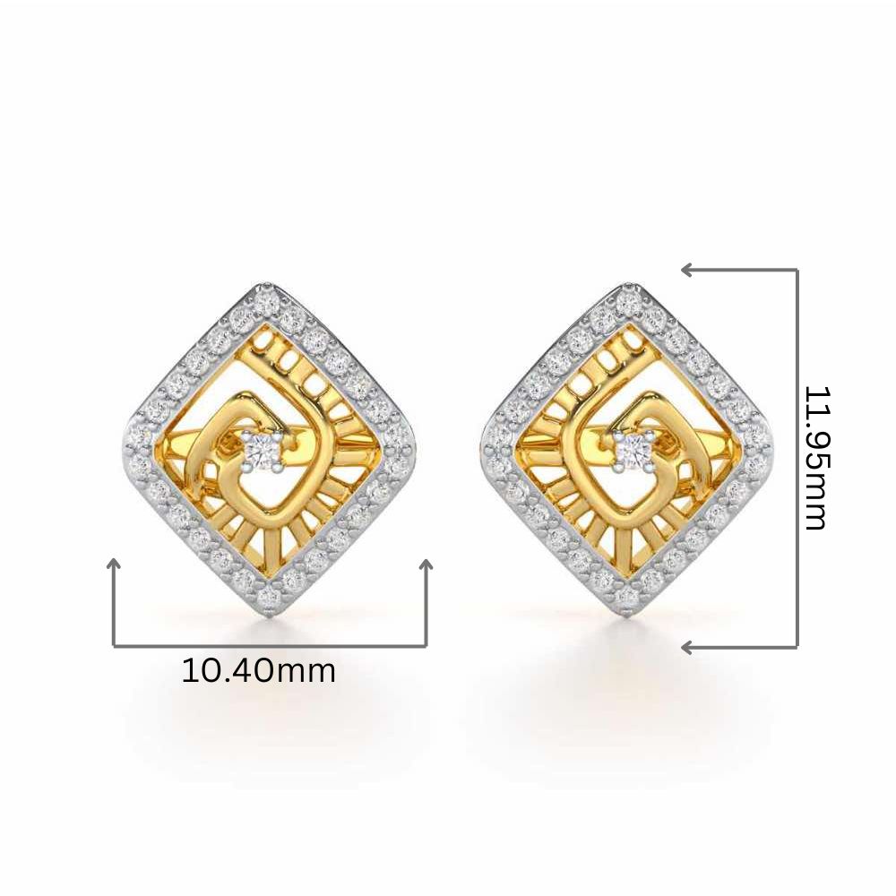 Ladder Swirl Silver Earrings - Yellow Gold - Image 2