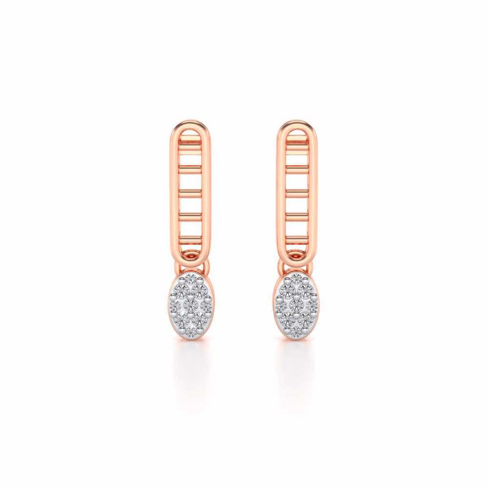Laddered Silver Earrings - Rose Gold - Image 1