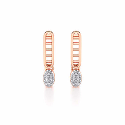 Laddered Silver Earrings - Rose Gold - Image 1