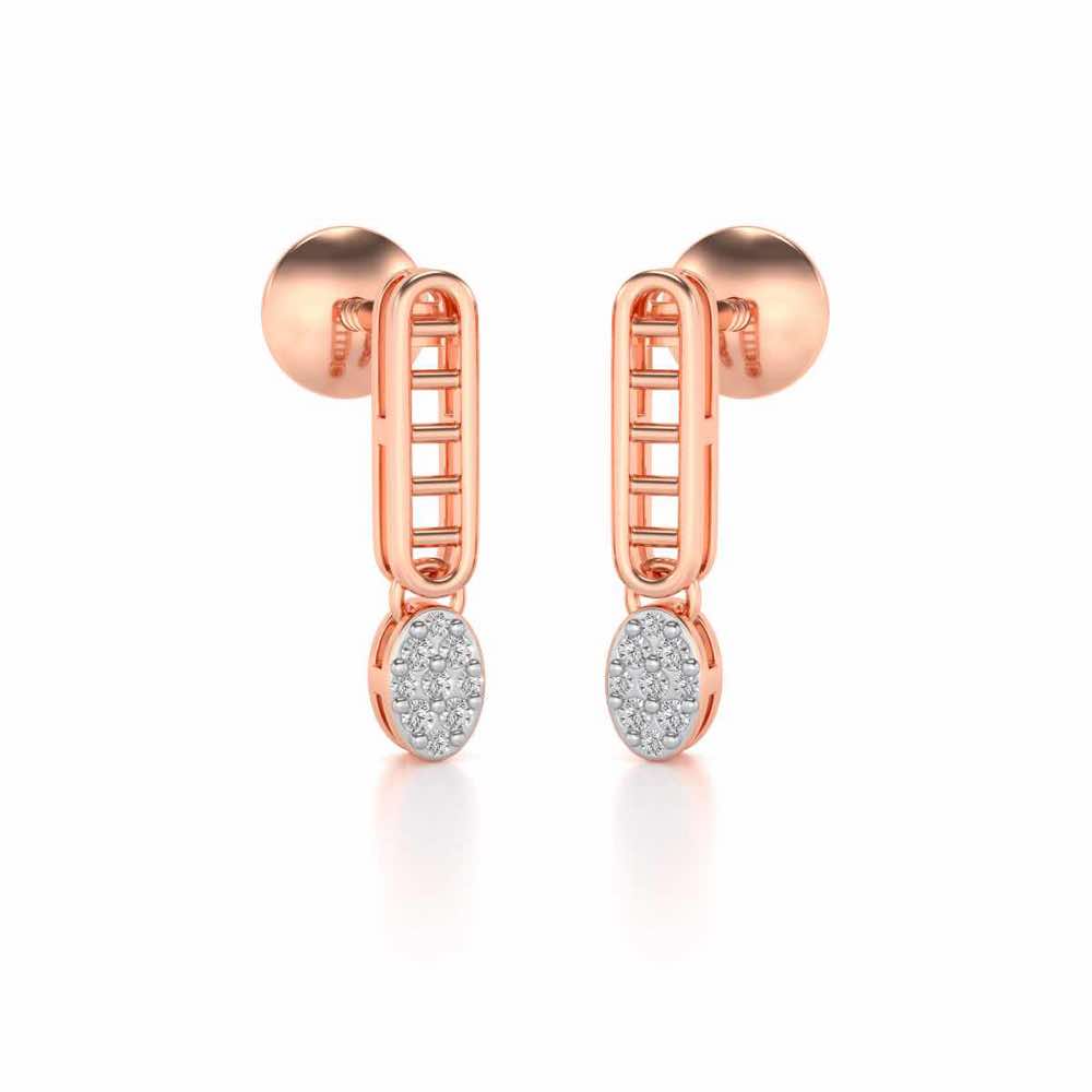 Laddered Silver Earrings - Rose Gold - Image 2