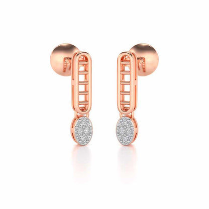 Laddered Silver Earrings - Rose Gold - Image 2