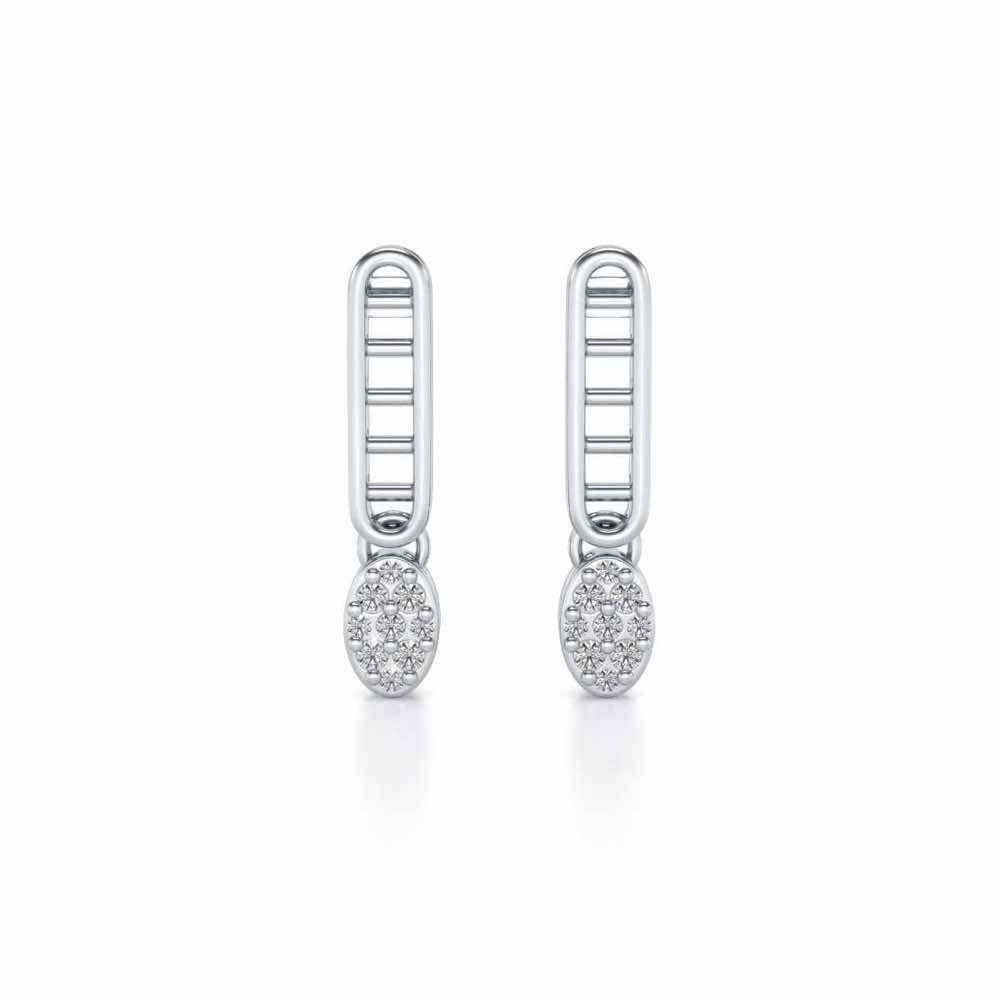 Laddered Silver Earrings - White Gold - Image 1