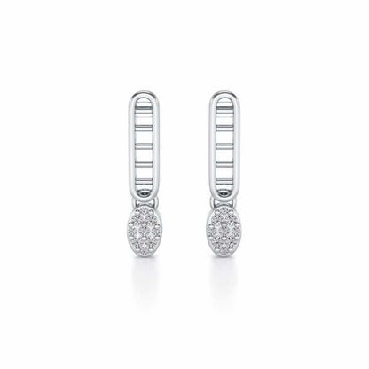 Laddered Silver Earrings - White Gold - Image 1
