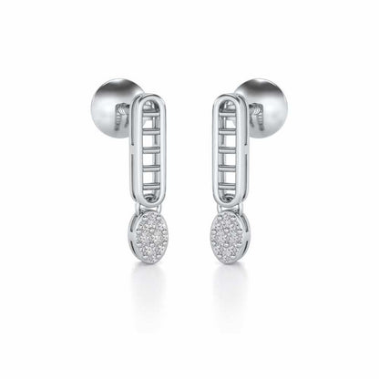 Laddered Silver Earrings - White Gold - Image 2