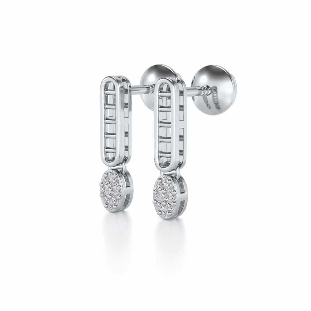 Laddered Silver Earrings - White Gold - Image 3