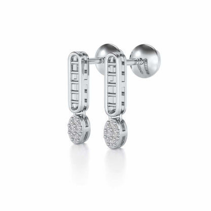 Laddered Silver Earrings - White Gold - Image 3