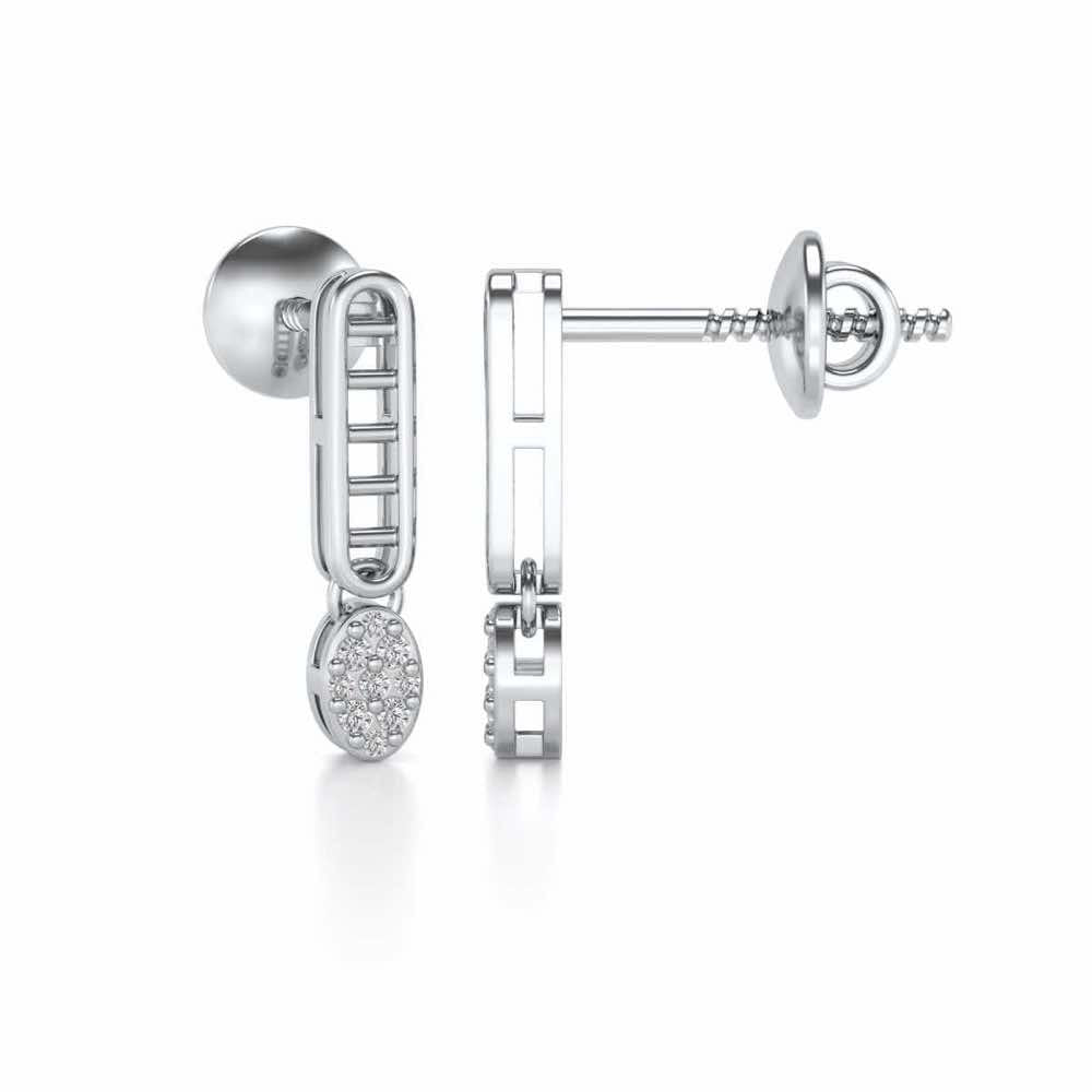 Laddered Silver Earrings - White Gold - Image 4