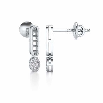 Laddered Silver Earrings - White Gold - Image 4