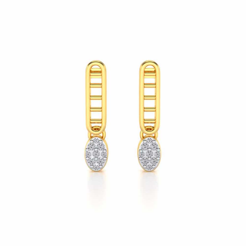 Laddered Silver Earrings - Yellow Gold - Image 1