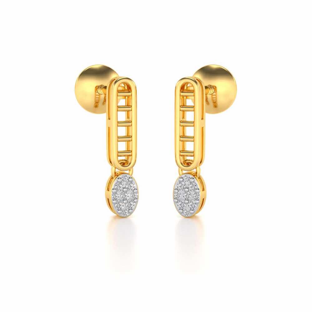 Laddered Silver Earrings - Yellow Gold - Image 2