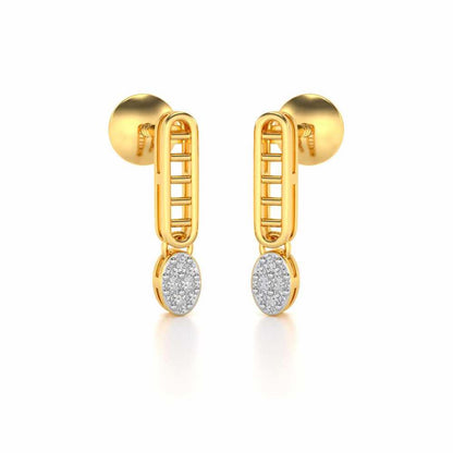 Laddered Silver Earrings - Yellow Gold - Image 2