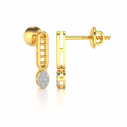 Laddered Silver Earrings - Yellow Gold - Image 4