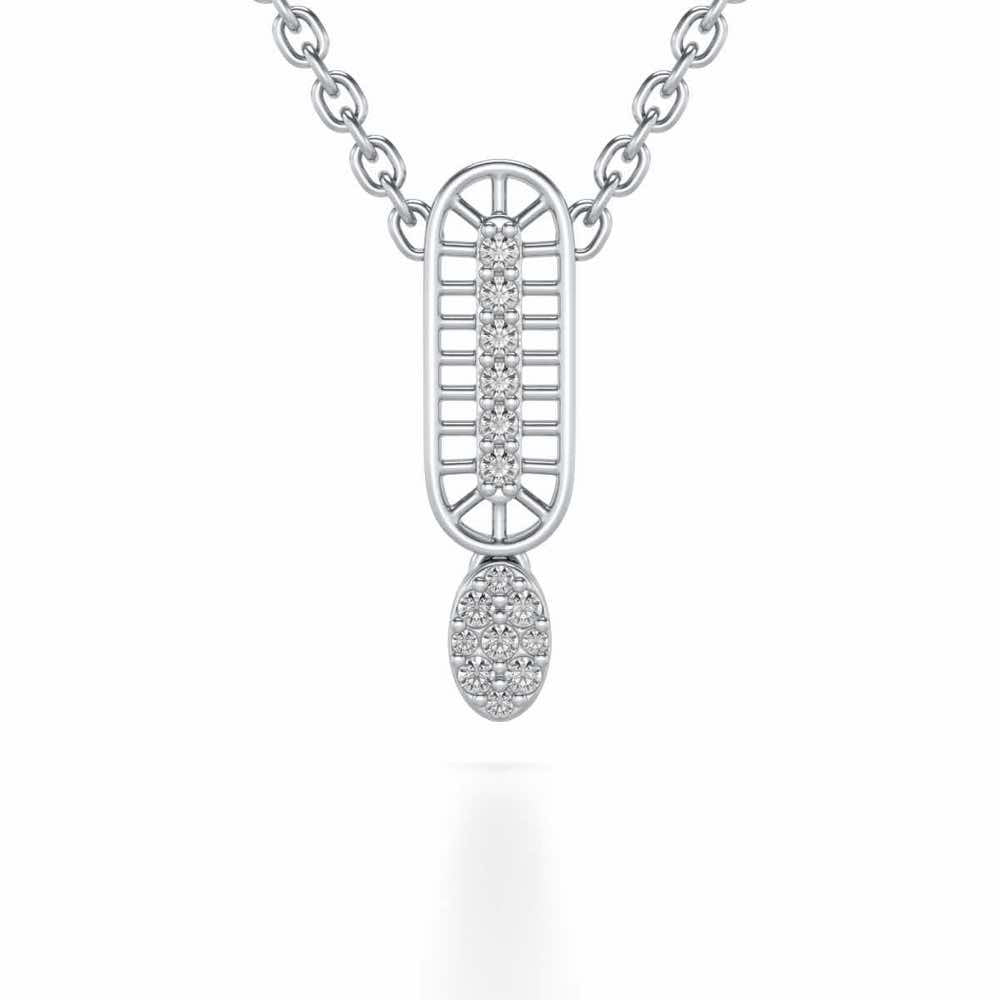Laddered Silver Pendant - White Gold - Image 1