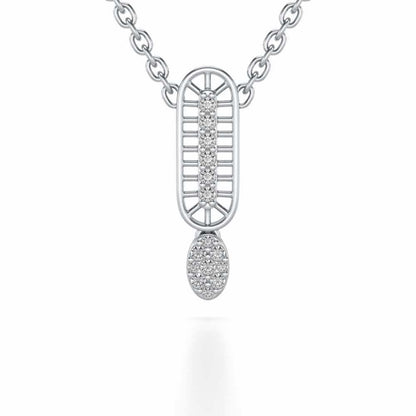 Laddered Silver Pendant - White Gold - Image 1