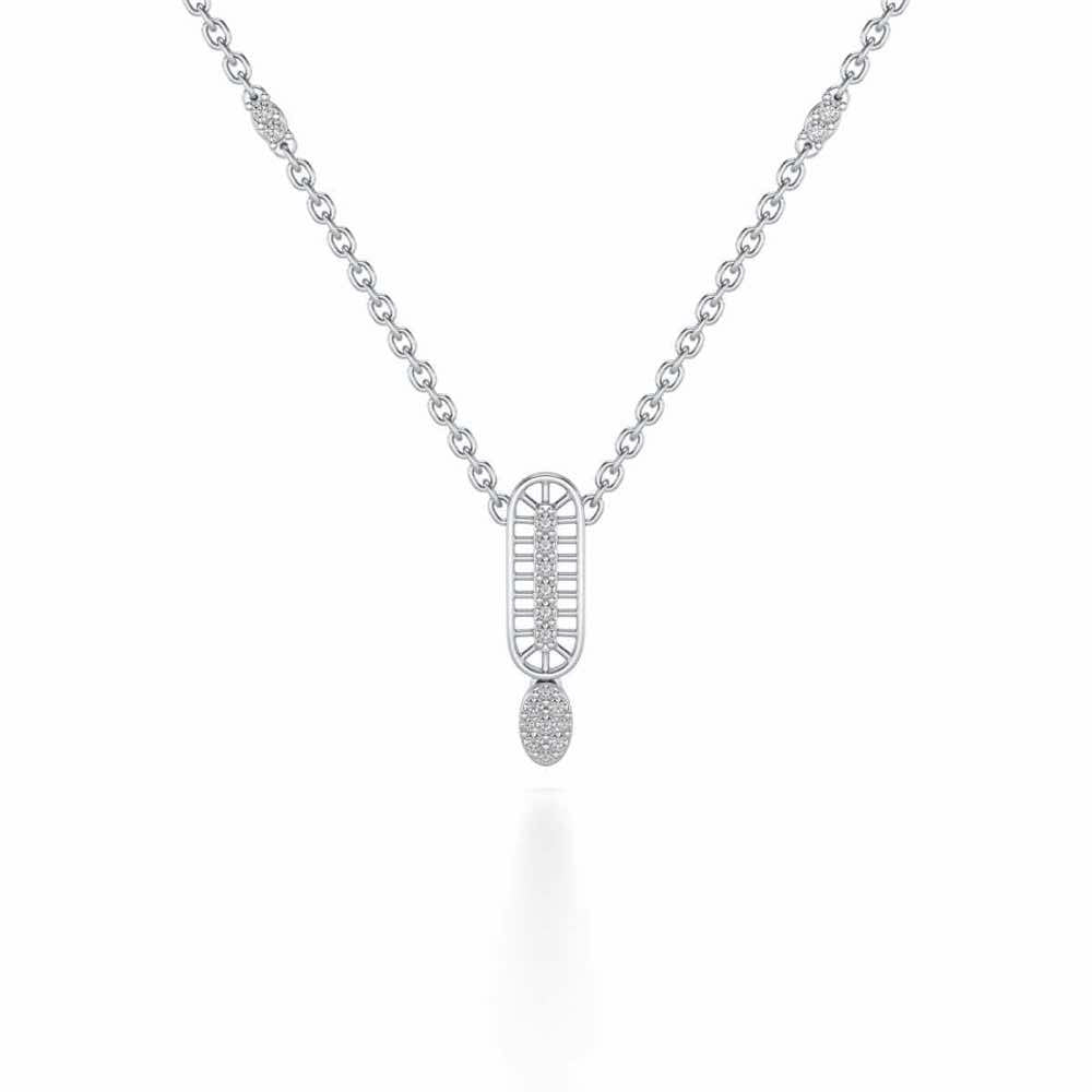 Laddered Silver Pendant - White Gold - Image 2