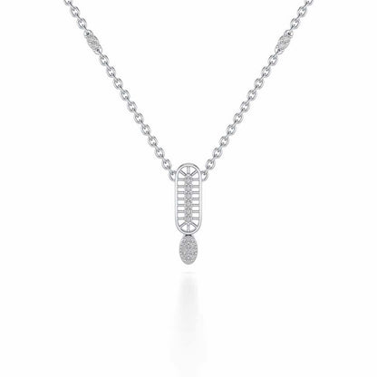 Laddered Silver Pendant - White Gold - Image 2