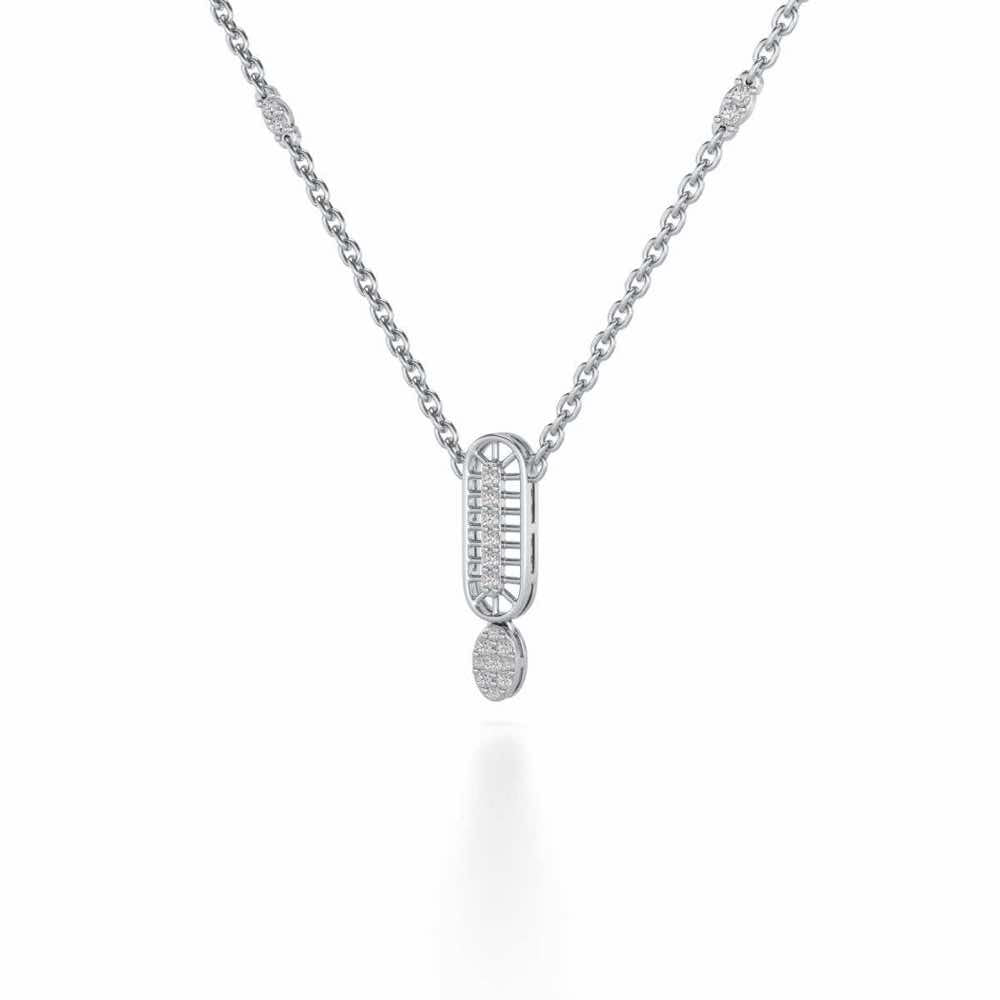 Laddered Silver Pendant - White Gold - Image 3