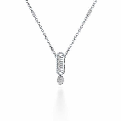 Laddered Silver Pendant - White Gold - Image 3