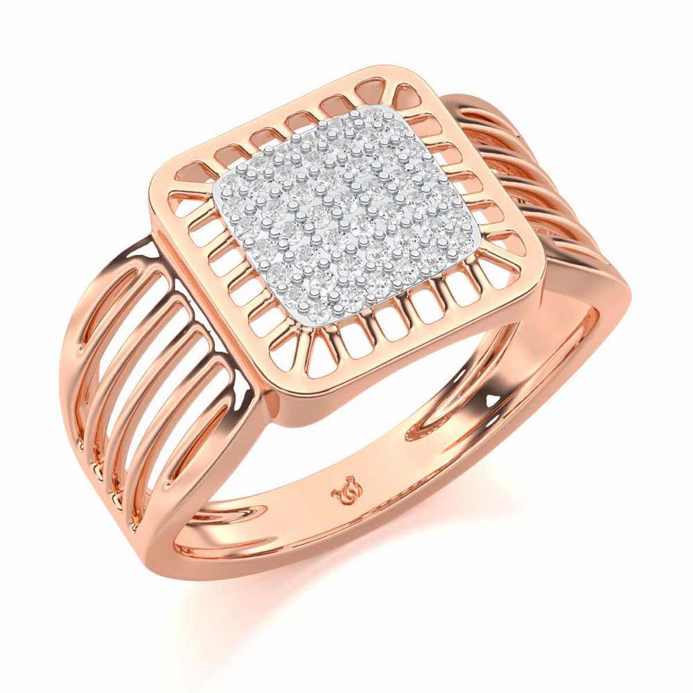 Lakshya Silver Ring For Men - Rose Gold - Image 1