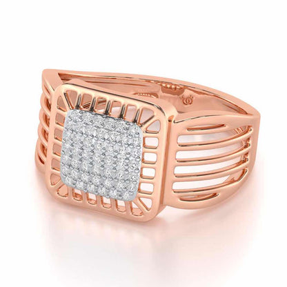 Lakshya Silver Ring For Men - Rose Gold - Image 2