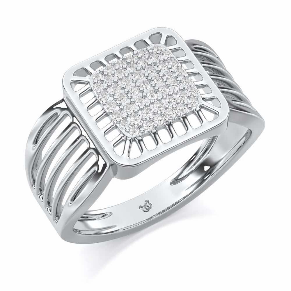 Lakshya Silver Ring For Men - White Gold - Image 1