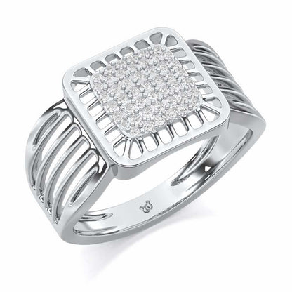 Lakshya Silver Ring For Men - White Gold - Image 1