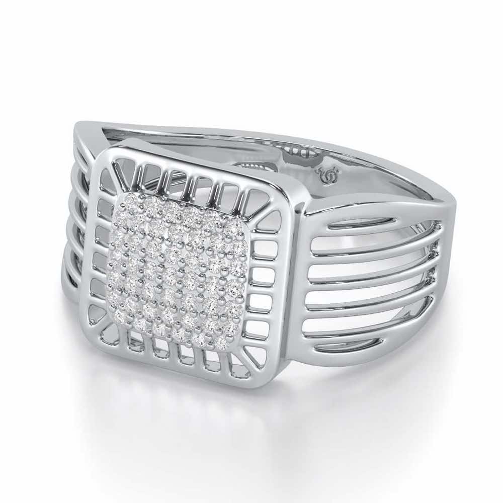 Lakshya Silver Ring For Men - White Gold - Image 2
