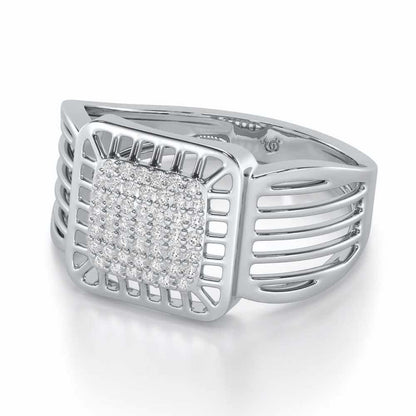 Lakshya Silver Ring For Men - White Gold - Image 2