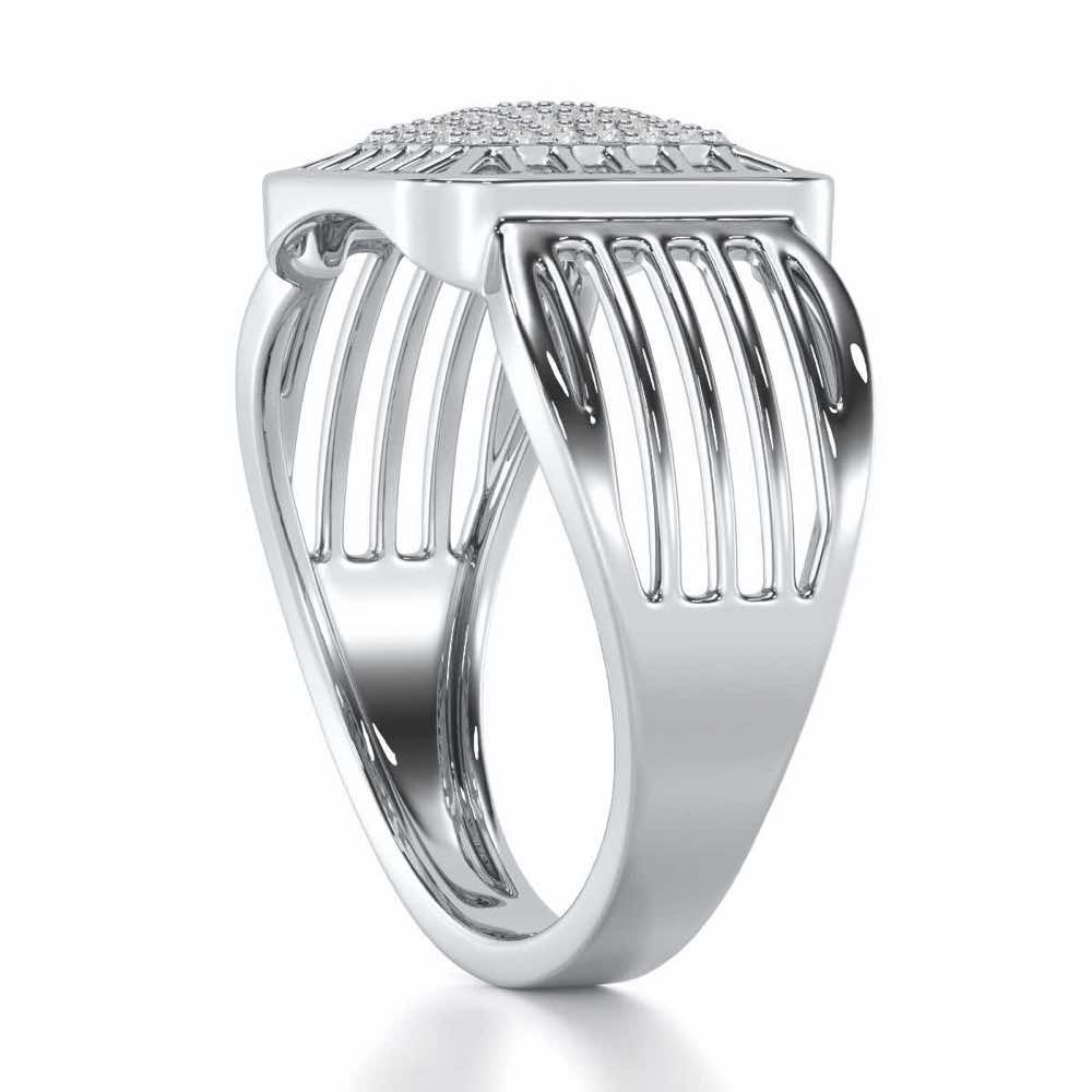 Lakshya Silver Ring For Men - White Gold - Image 3