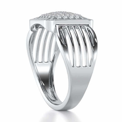 Lakshya Silver Ring For Men - White Gold - Image 3