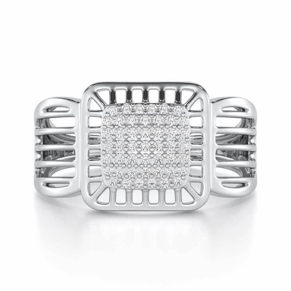 Lakshya Silver Ring For Men - White Gold - Image 4