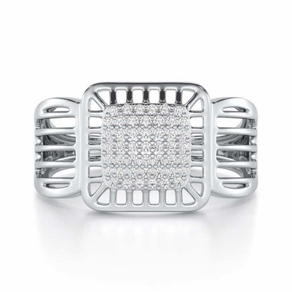 Lakshya Silver Ring For Men - White Gold - Image 4