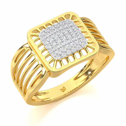 Lakshya Silver Ring For Men - Yellow Gold - Image 1