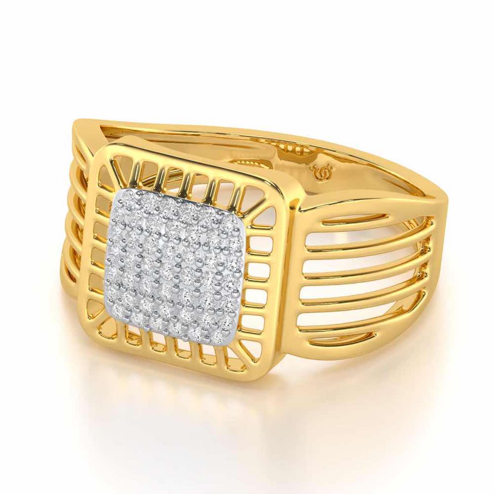 Lakshya Silver Ring For Men - Yellow Gold - Image 2