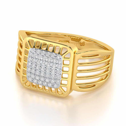 Lakshya Silver Ring For Men - Yellow Gold - Image 2