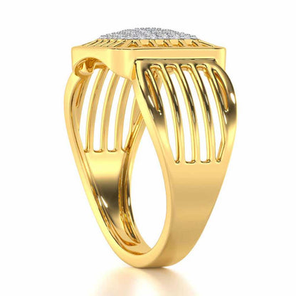 Lakshya Silver Ring For Men - Yellow Gold - Image 3