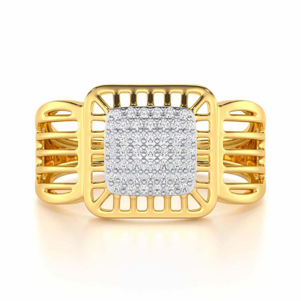 Lakshya Silver Ring For Men - Yellow Gold - Image 4
