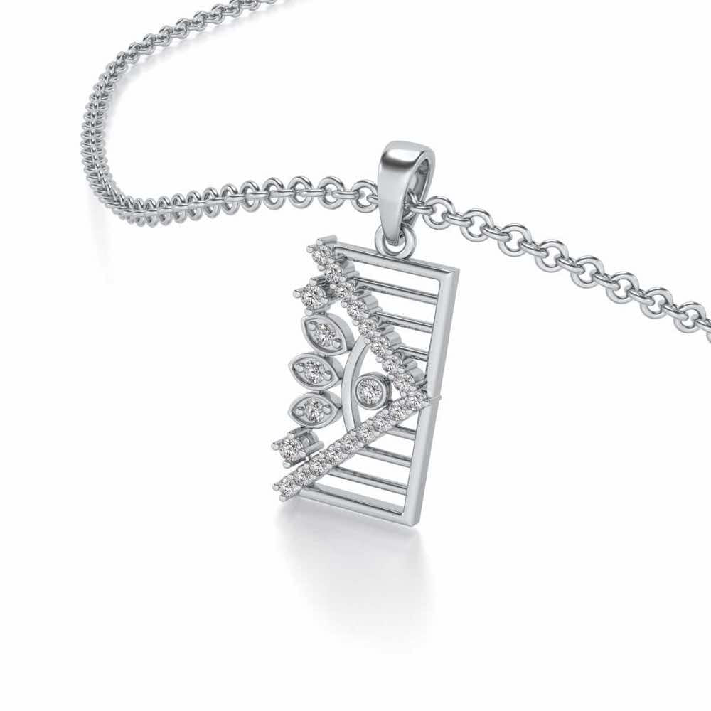 Lanee Crown Pendant - White Gold - Image 2